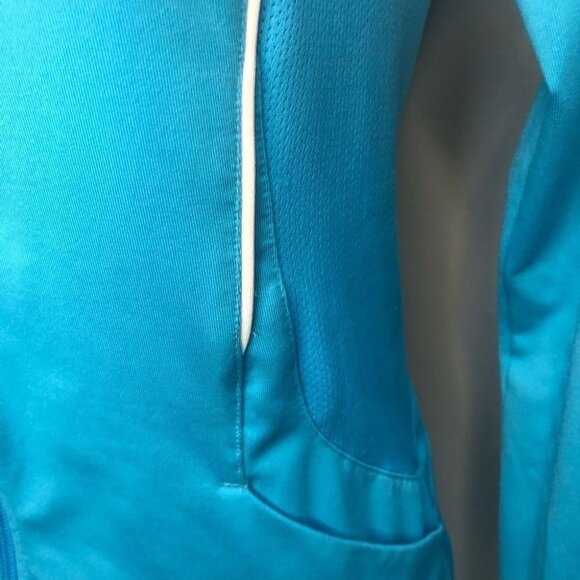 Adidas Light Blue Full Zip Long Sleeve Size Small Activewear - Picture 2 of 11